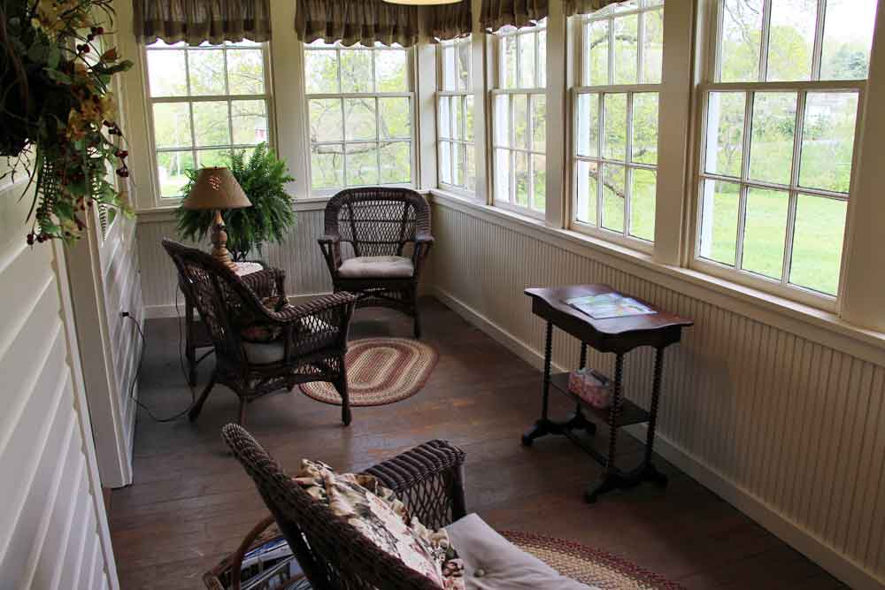 porch with farm view