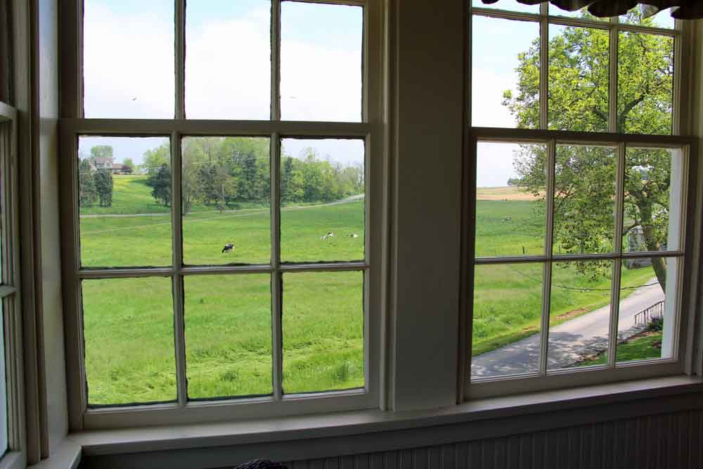 view from Lancaster County farm vacation rental